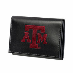 Texas A&M Black Tri-Fold Embroidered Wallet w/ RFID Blocking, Collegiate, Home