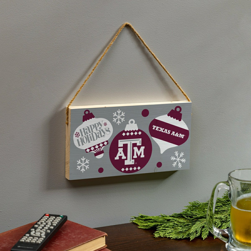 Texas A&M Holiday Wood Wall Sign, 6x11, Collegiate, Home