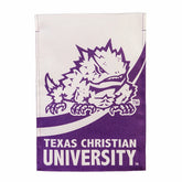 Texas Christian University Burlap Flag GDN Size, Collegiate, Home