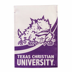 Texas Christian University Burlap Flag GDN Size, Collegiate, Home