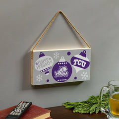 Texas Christian University Holiday Wood Wall Sign, 6x11, Collegiate, Home