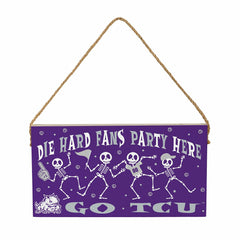 Texas Christian University Halloween Wood Wall Sign, 6x11, Collegiate, Home