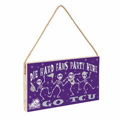 Texas Christian University Halloween Wood Wall Sign, 6x11, Collegiate, Home