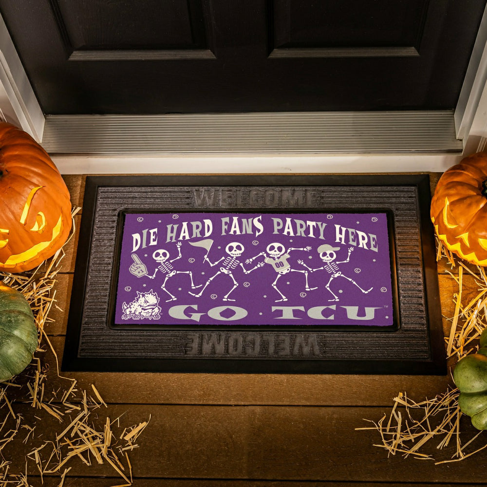 Texas Christian University Flocked Coir Halloween Sassafras Switch Mat, Collegiate