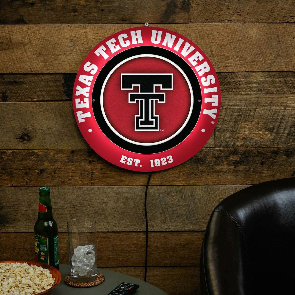 Texas Tech University, Metal Lite, Round, Collegiate