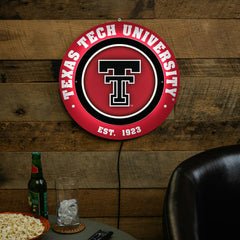 Texas Tech University, Metal Lite, Round, Collegiate