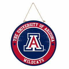 University of Arizona Round Door Décor with Hanging Rope, 18x18, Collegiate, Home