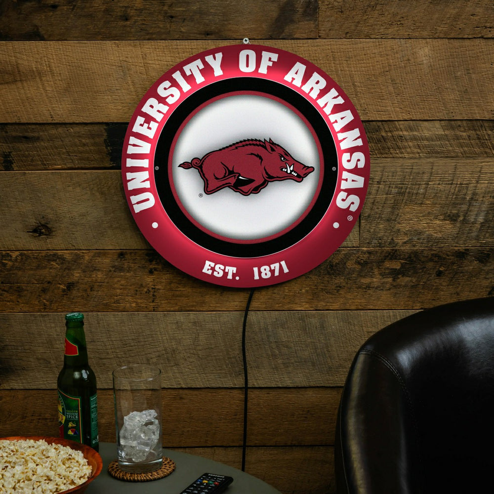 University of Arkansas, Metal Lite, Round, Collegiate
