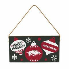 University of Arkansas Holiday Wood Wall Sign, 6x11, Collegiate, Home