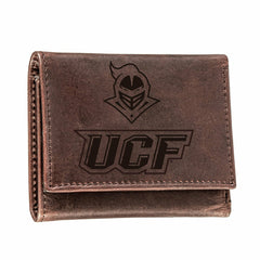 University of Central Florida, Tri-Fold Wallet, Brown, CH, 100% Genuin, Collegiate, Home