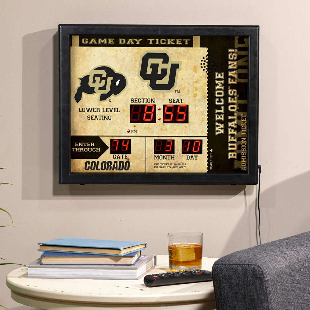 Bluetooth Scoreboard Wall Clock, University of Colorado, Collegiate, Home