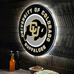 LED Wall Decor, Round, University of Colorado, Collegiate, Home