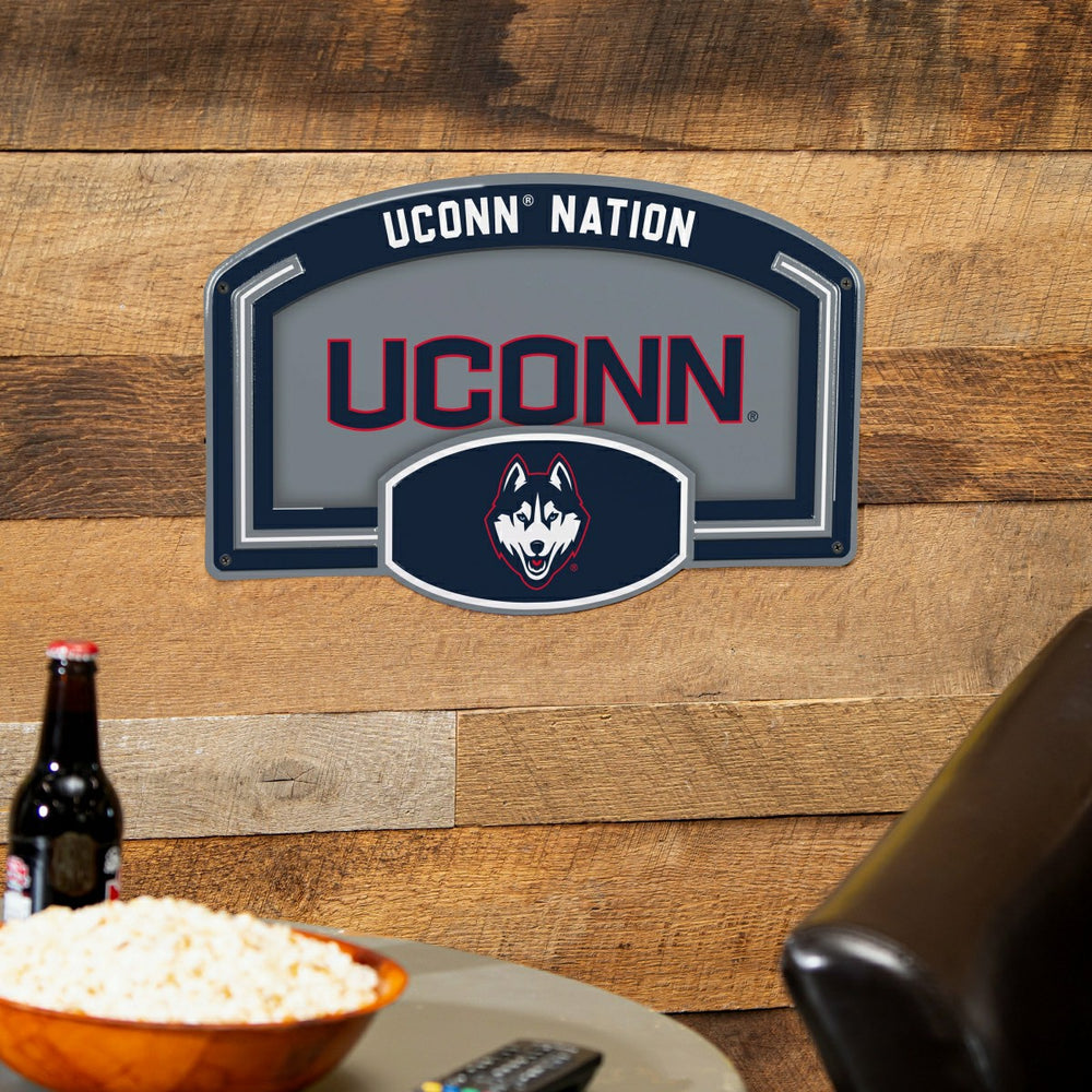 University of Connecticut USA Embossed Steel Wall Sign, 11" x 17", Collegiate, Home
