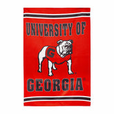 University of Georgia Alternate Bulldog Logo Embossed Suede House Flag, Collegiate, Home
