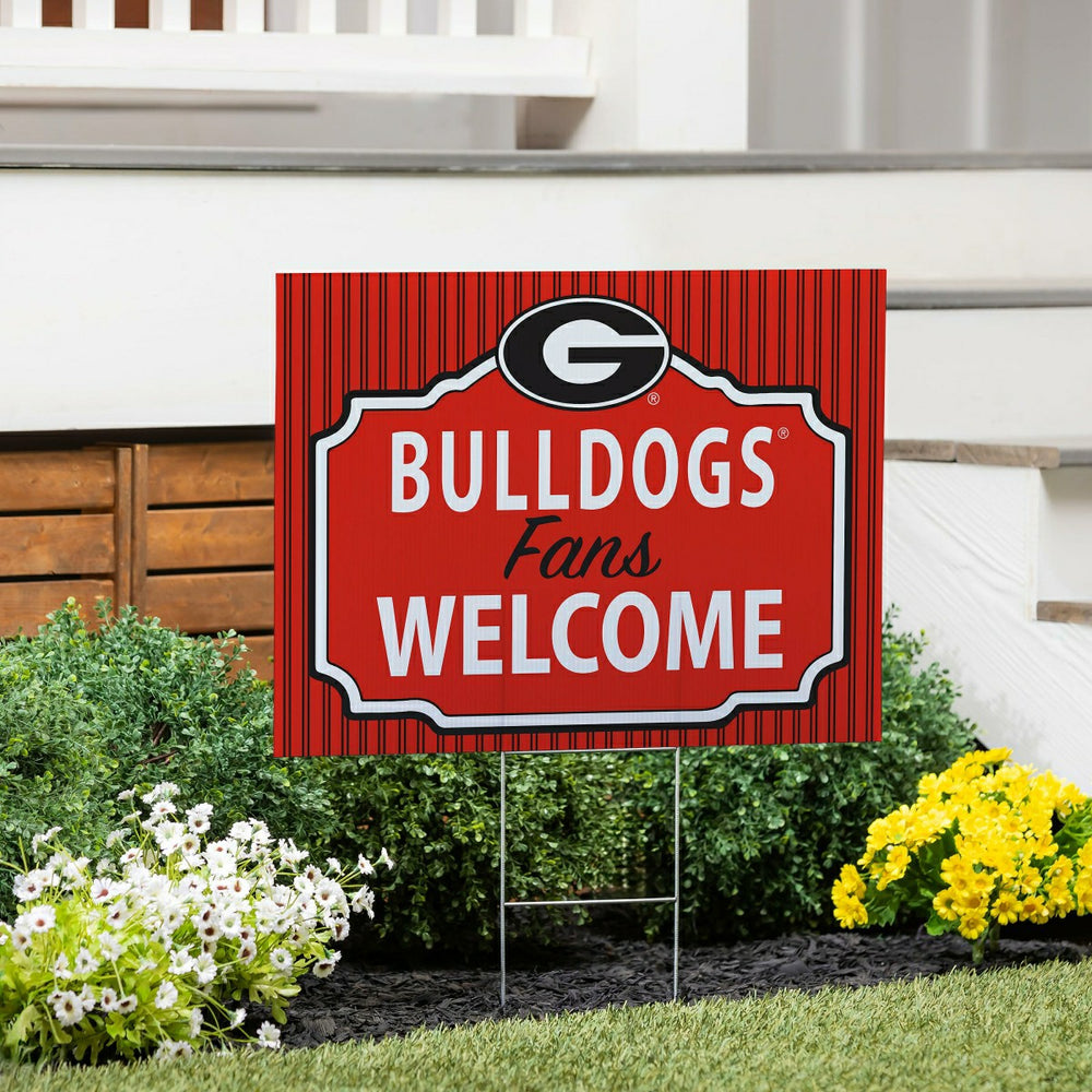 University of Georgia Coroplast Yard Sign, "Fans Welcome", Collegiate, Home