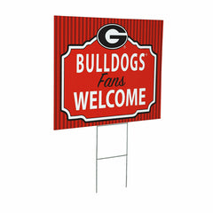 University of Georgia Coroplast Yard Sign, "Fans Welcome", Collegiate, Home
