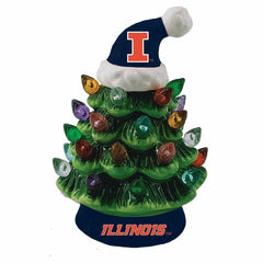 4" Mini LED Tabletop Christmas Tree, Set of 2, University of Illinois, Collegiate, Home