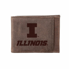 Front Pocket Wallet w/ RFID Blocking, University of Illinois, Brown, Collegiate, Home