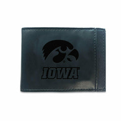 Front Pocket Wallet w/ RFID Blocking, University of Iowa, Black, Collegiate, Home