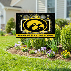 University of Iowa Yard Sign, Patriotic, Collegiate, Home