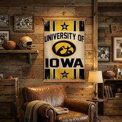 University of Iowa, Canvas Wall Tapestry, Medium, 36x24, Collegiate, Home