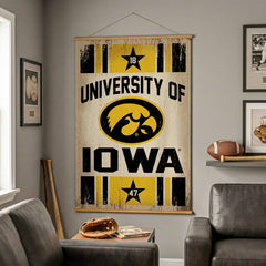 University of Iowa, Canvas Wall Tapestry, Large, 54x36, Collegiate, Home