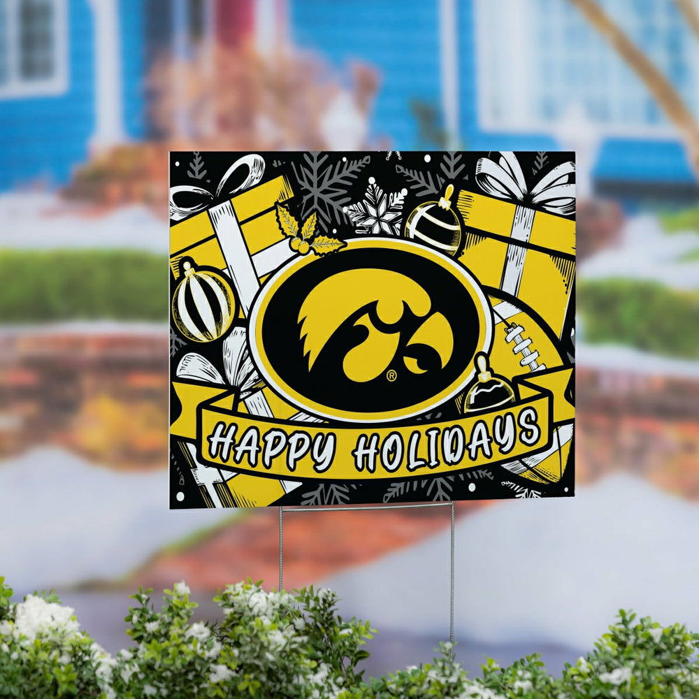 University of Iowa Yard Sign, Holiday, Collegiate, Home