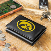 University of Iowa Black Tri-Fold Embroidered Wallet w/ RFID Blocking, Collegiate, Home