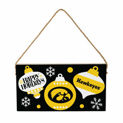 University of Iowa Holiday Wood Wall Sign, 6x11, Collegiate, Home