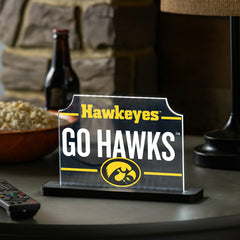 University of Iowa College Rectangle Desklite LED Decor, Collegiate, Home