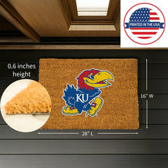 Coir Mat, 16"x28", University of Kansas, Collegiate