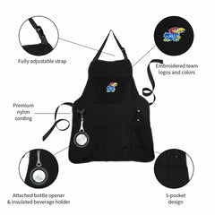 Grill Apron, Black, University of Kansas, Collegiate, Home