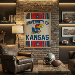 University of Kansas, Canvas Wall Tapestry, Large, 54x36, Collegiate, Home