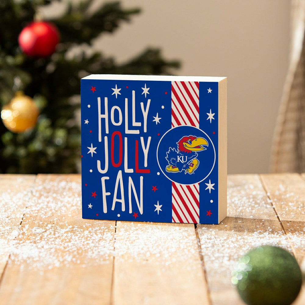 University of Kansas Block, Holiday, 6x6, Collegiate, Home