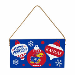 University of Kansas Holiday Wood Wall Sign, 6x11, Collegiate, Home