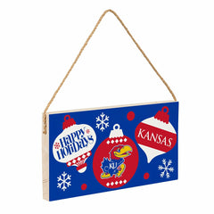 University of Kansas Holiday Wood Wall Sign, 6x11, Collegiate, Home