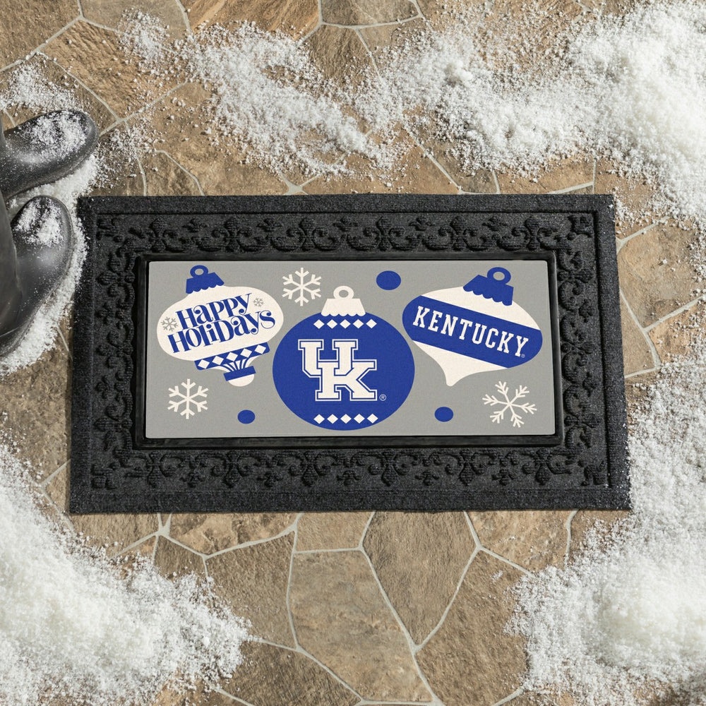 University of Kentucky Holiday Flocked Coir Sassafras Switch Mat, 22"x, Collegiate
