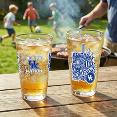 University of Kentucky 16oz Glass pint, Set of 2, Collegiate, Home