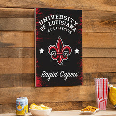 Louisiana at Lafayette University Wood Wall Sign, 16x24, Collegiate, Home