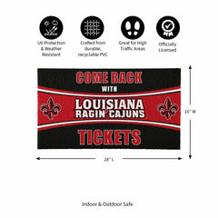 28" x 16" PVC Trapper Mat, Come Back with Tickets, University of Louis, Collegiate