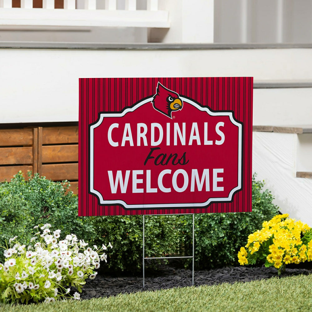 University of Louisville Coroplast Yard Sign, "Fans Welcome", Collegiate, Home