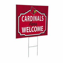 University of Louisville Coroplast Yard Sign, "Fans Welcome", Collegiate, Home