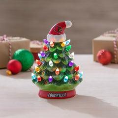 University of Louisville 8" LED Ceramic Christmas Tree, Collegiate, Home