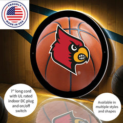 LED Wall Decor, Round, Med, Univ. of Louisville, Basketball, Collegiate, Home