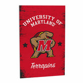 University of Maryland Wood Wall Sign, 16x24, Collegiate, Home