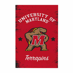 University of Maryland Wood Wall Sign, 16x24, Collegiate, Home