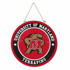 University of Maryland Round Door Décor with Hanging Rope, 18x18, Collegiate, Home