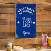 University of Memphis Wood Wall Sign, 16x24, Collegiate, Home