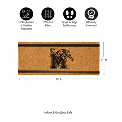 University of Memphis Extra Large One Color Coir Mat, 60"x24", Collegiate