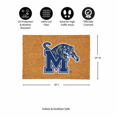 University of Memphis Large Full Color Coir Mat, 36"x24", Collegiate
